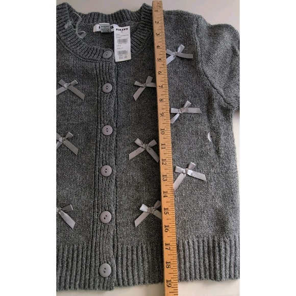 RSQ Women's Grey Cardigan Sweater with Bows Size  Medium New With Tags - Picture 8 of 8